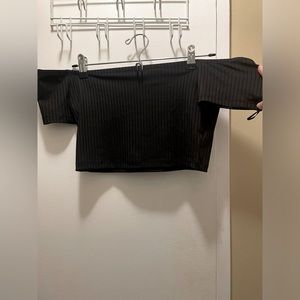 Black Off The Shoulder Crop Top